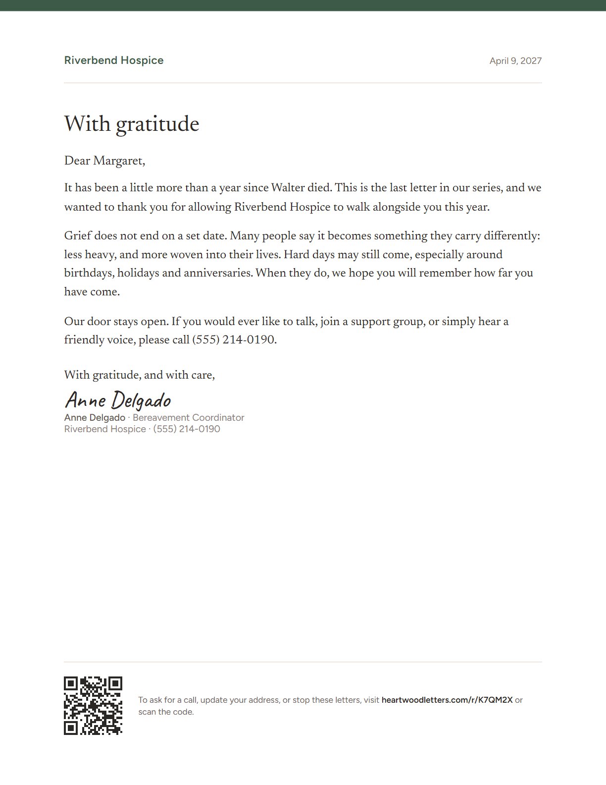 With gratitude